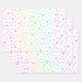 Pastel Rainbow Polka Dots Wrapping Paper Geschenkpapier Set
