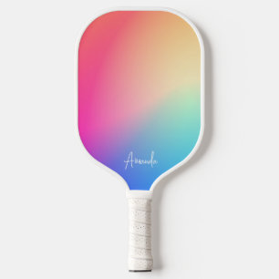Pastel Rainbow Prism Personalisiert Pickleball Schläger