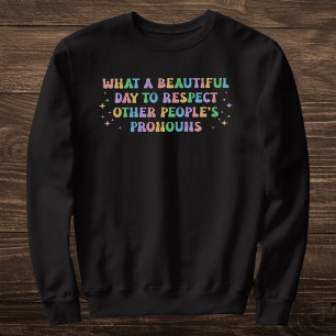 Pastel Rainbow Pronoun Respekt Sweatshirt