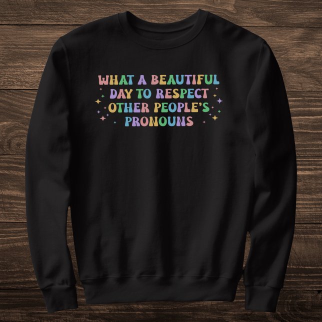 Pastel Rainbow Pronoun Respekt Sweatshirt (Von Creator hochgeladen)