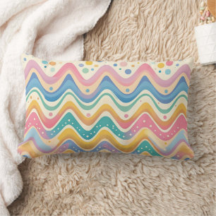 Pastel Rainbow Retro Abstract Design Lendenkissen