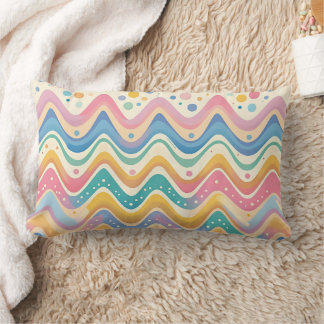 Pastel Rainbow Retro Abstract Design Lendenkissen