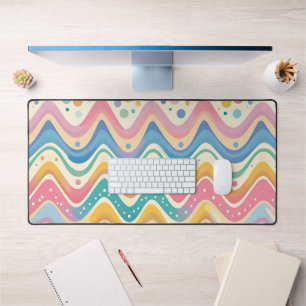 Pastel Rainbow Retro Abstract Design Schreibtischunterlage