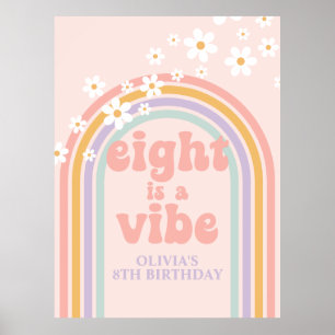 Pastel Rainbow Retro Aight ist ein Vibe 8. Geburts Poster