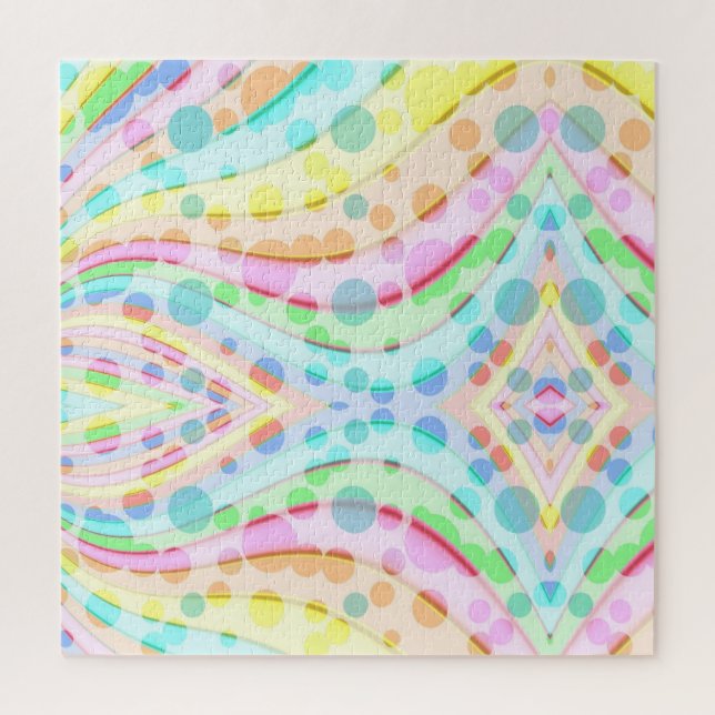 Pastel-Rainbow-Ribbons und Blasen Puzzle (Vertikal)