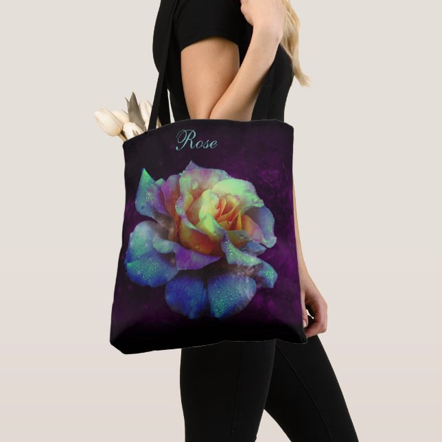 Pastel Rainbow Rose auf Lila *Personalize* (Von Nahem)