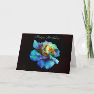 Pastel Rainbow Rose Geburtstagkarte Karte