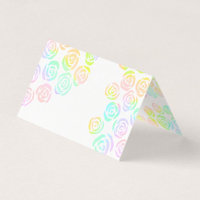 Pastel Rainbow-Rose Hochzeit von Platzkarten (Vorderseite)