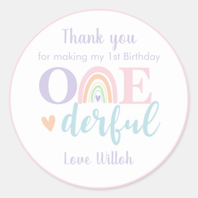 Pastel Rainbow Round Gevor Sticker (Vorderseite)