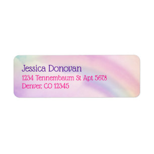 Pastel Rainbow Rücksendeadressen-Aufklebers