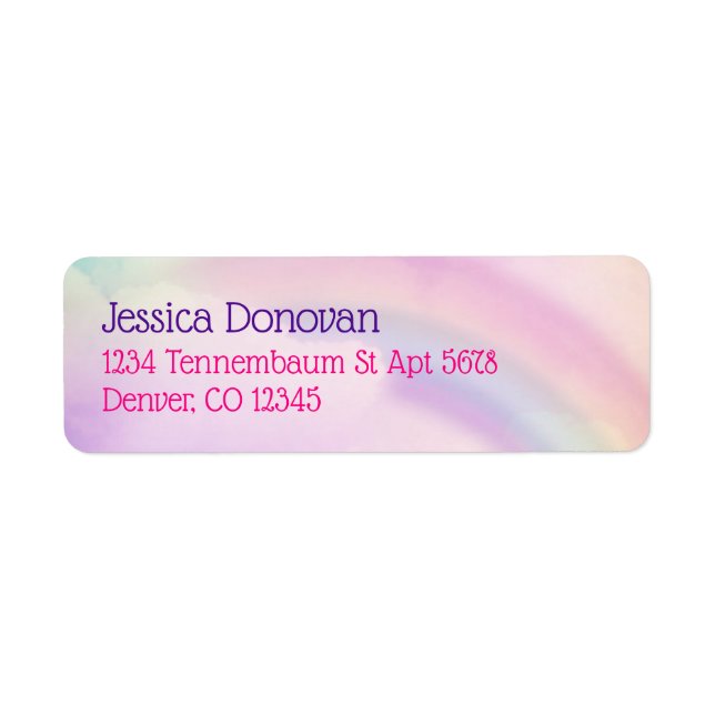Pastel Rainbow Rücksendeadressen-Aufklebers (Vorne)