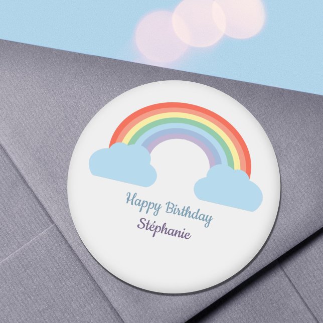 Pastel Rainbow Runder Aufkleber (Pastel Rainbow Sticker)