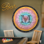 Pastel Rainbow Rustic Wood Tone Monogram Name Dartscheibe<br><div class="desc">Pastel Rainbow Rustic Wood Tone Monogram Name. Ein rustikales Holzkörnchen-Dartboard ist das perfekte personalisierte Geschenk. Es eignet sich hervorragend für Hochzeiten,  Partys,  Wiedersehen und jeden Tag. Unsere einfach zu bedienende Vorlage macht das Personalisieren einfach.</div>