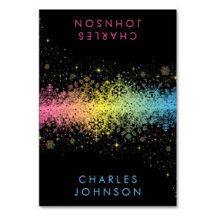 Pastel Rainbow Schneeflocken Platzkarten Tischnummer