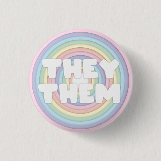 Pastel Rainbow Sie/sie Pronouns  Button