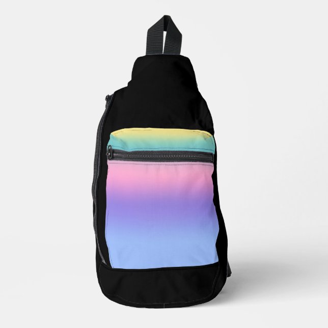 Pastel Rainbow Sky Aesthetic Ombre Gradient  Crossbody Bag (Vorderseite)