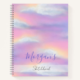 Pastel Rainbow Sky Custom Sketchbook Notizbuch