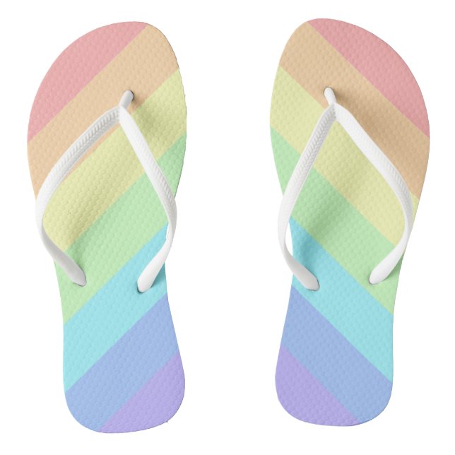Pastel Rainbow Slash Streifen Flip Flops (Fußbett)
