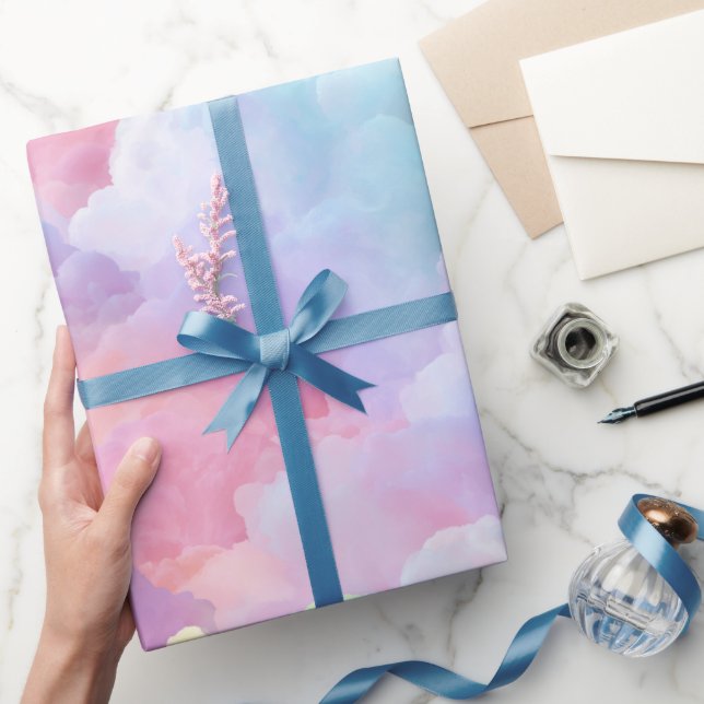 Pastel Rainbow Soft Cloud Blend Abstract Pattern Geschenkpapier (Schenken)