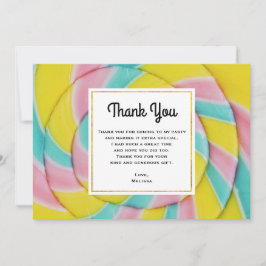 Pastel Rainbow Spiral Candy Dankeskarte