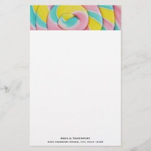 Pastel Rainbow Spiral Candy Foto Briefpapier