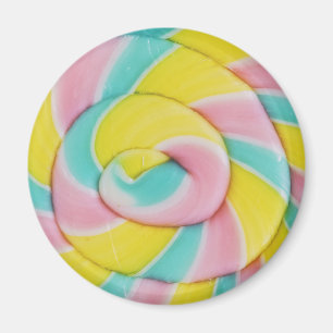 Pastel Rainbow Spiral Candy Foto Magnet