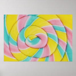 Pastel Rainbow Spiral Candy Foto Poster