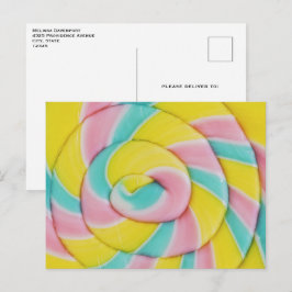 Pastel Rainbow Spiral Candy Foto Postkarte