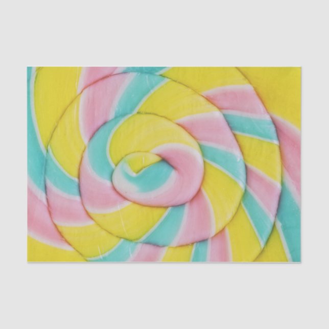 Pastel Rainbow Spiral Candy Foto Seidenpapier (Vorderseite)