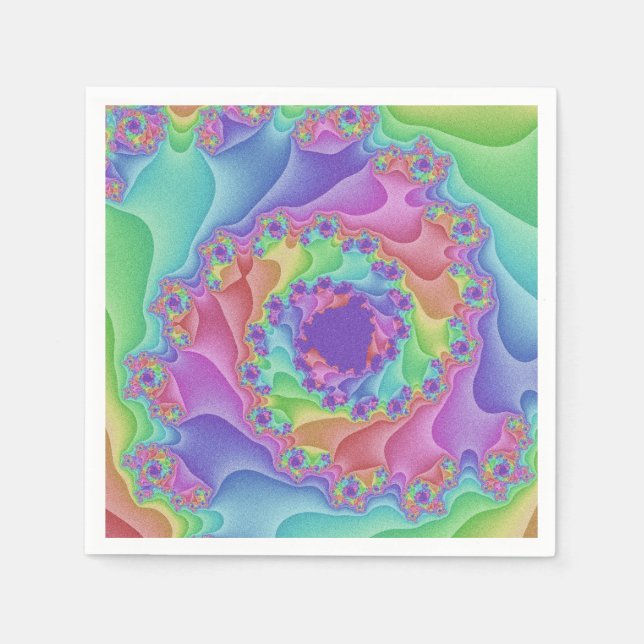 Pastel Rainbow Spiral Serviette (Vorderseite)