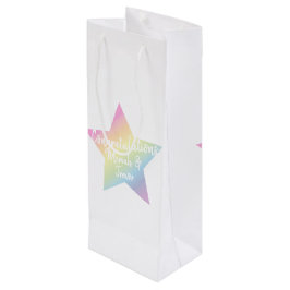 Pastel Rainbow Star Kinderdusche Geschenktüte Für Weinflaschen