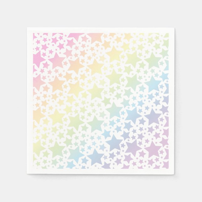 Pastel Rainbow Star Kinderdusche Serviette (Vorderseite)