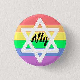 Pastel Rainbow Star von David | LGBTQ allein Button