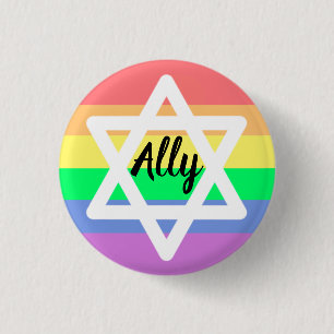 Pastel Rainbow Star von David   LGBTQ allein Button