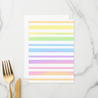Pastel Rainbow Stripes Abstrakte Weichzeichnung Ar Menükarte