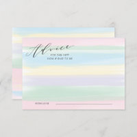 Pastel Rainbow Stripes Advice Card Kinderdusche