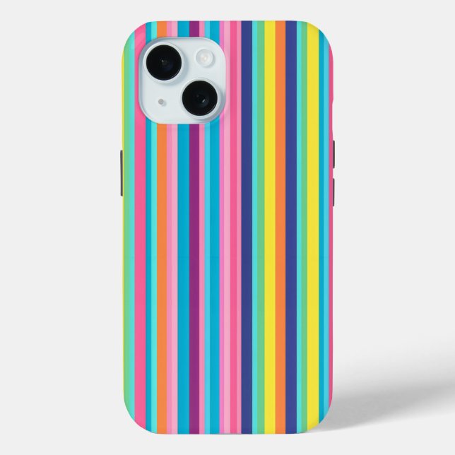 Pastel Rainbow Stripes Case-Mate iPhone Hülle (Rückseite)