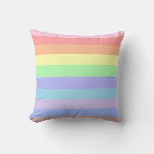 Pastel Rainbow Stripes Kissen