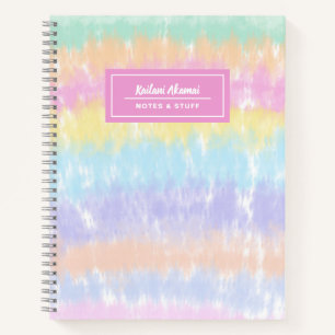 Pastel Rainbow Stripes Krawatte-Dye Wasserfarbe Na Notizbuch