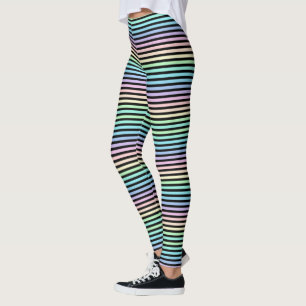 Pastel Rainbow Stripes Leggings