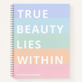 Pastel Rainbow Stripes Notizbuch