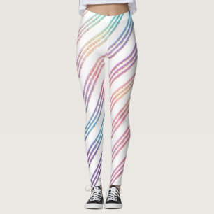 Pastel Rainbow Striping Leggings