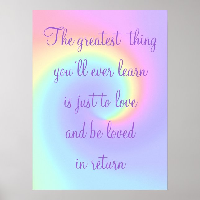 Pastel Rainbow Swirl Lesbian Wedding Poster (Vorne)