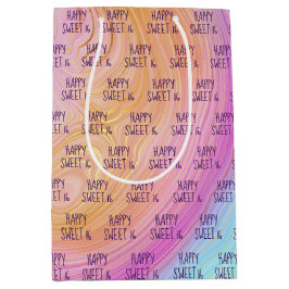 Pastel Rainbow Swirl Sweet 16 Mittlere Geschenktüte