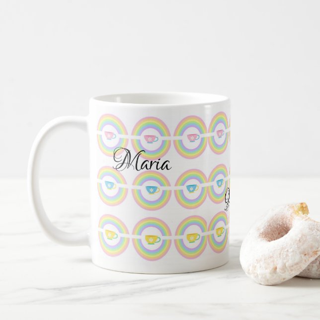 Pastel Rainbow Tasse (Mit Donut)