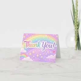 Pastel Rainbow Thank You Card – Cute Appreciation Dankeskarte