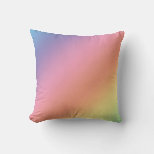 Pastel Rainbow Throw Pillow Kissen (Vorderseite)