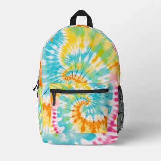 Pastel Rainbow Tie Dye Spiral Pattern Bedruckter Rucksack