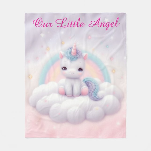 Pastel Rainbow Unicorn Blanket Fleecedecke (Vorderseite)