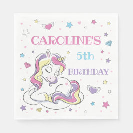 Pastel Rainbow Unicorn Geburtstagsparty, jedes Alt Serviette